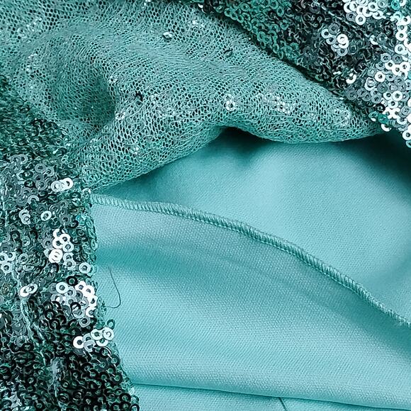 B. Darlin NWT Mini Sequins Mini Dress Size 1/2 Mint Green Open Back Sleeveless - Picture 10 of 13